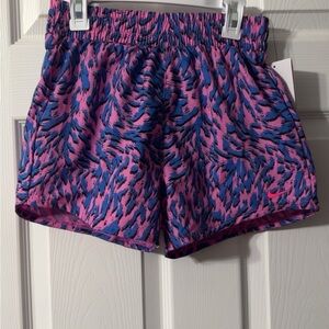 Nike Youth Pink and Blue Patterned Shorts